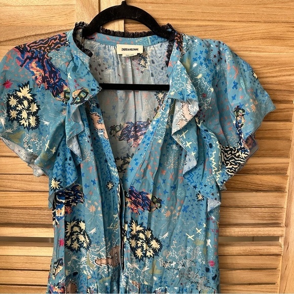 Zadig & Voltaire Ruskie Glam Rock Floral Maxi Dress size S - Picture 5 of 9